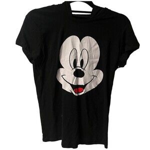 Disney Mickey Mouse Hooded Shirt Womens Jr Sz L Short Sleeve Costume T-Shirt New